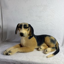 Vintage Realistic German Shepherd/Beagle Dog Plush Animal Large 25  Length 13  H