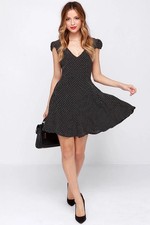 Faithful the Brand Sunday Daze Black Polka Dot Dress - Size Medium