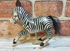 Vintage Jumping Zebra Tin Wind-up Toy w  key- Works