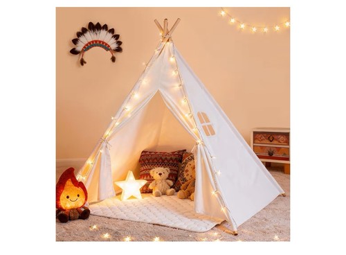 Tiny Land Kids Teepee Tent with Lights & Mat
