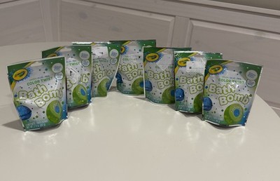 LOT of 7 Crayola Color Twist Bath Bomb Fizz for Kids Blue teal Scents New