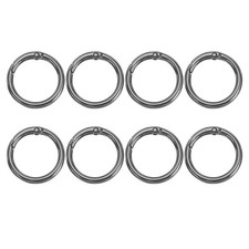 Spring O Rings, 8Pcs 1.3 Inch Metal Round Clips Keychain, Black