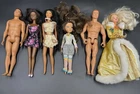 Lot Of 6 Vintage Barbie And Ken Dolls