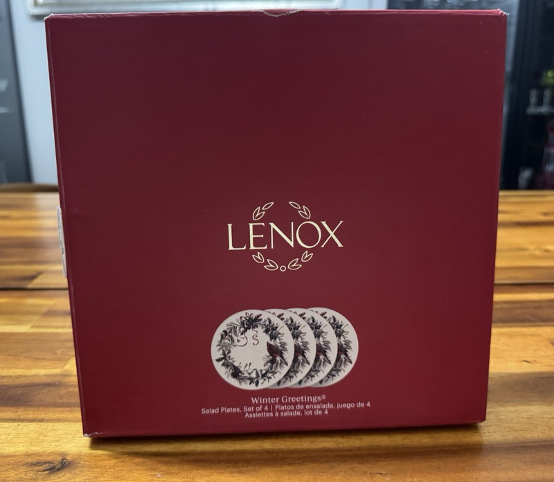 Lenox Winter Greetings Salad Plates Set of 4 – 8.25” New w/ Box & Stickers