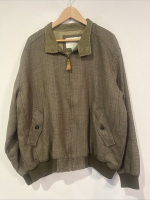 ORVIS Wool Tweed Harrington Bomber Jacket XL Houndstooth Corduroy 