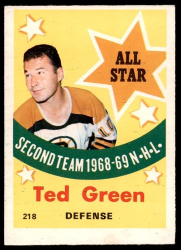 1969-70 O-Pee-Chee All-Star Ted Green #218 Boston Bruins