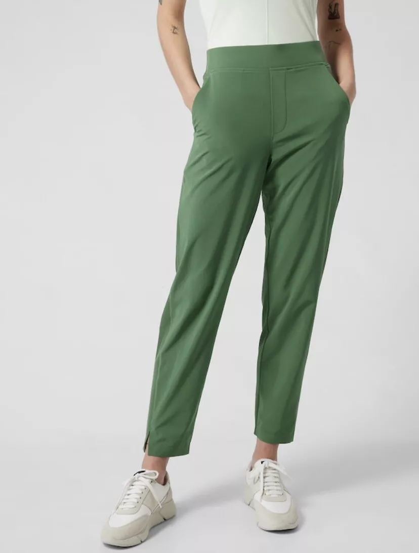 Athleta 6 (S SMALL) Brooklyn Ankle Pant Vineyard Green Pull-On Lightweight  Pants