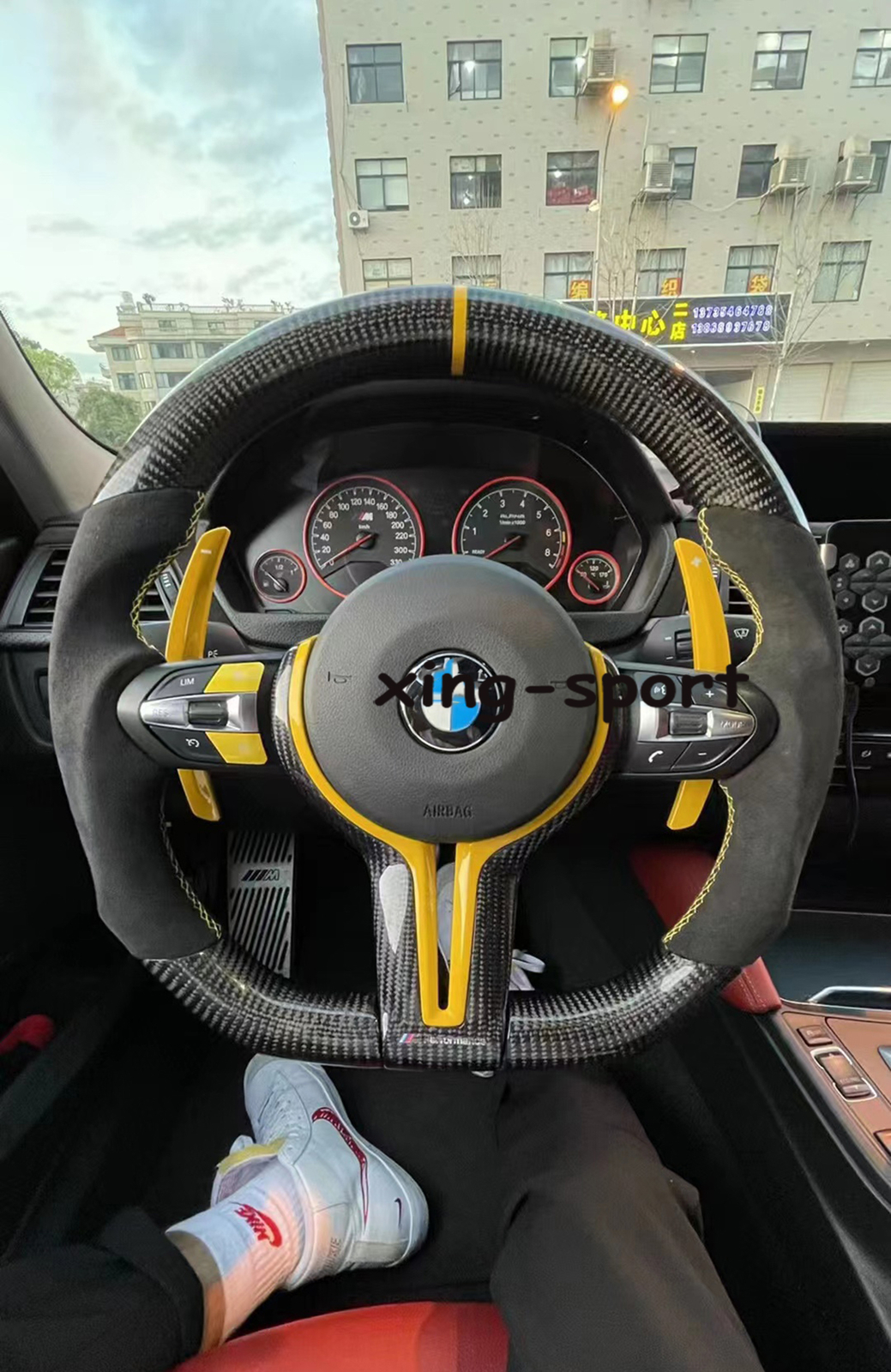 100Carbon Fiber Alcantara Steering Wheel + Trim for BMW M1 M2 M3 M4 M5