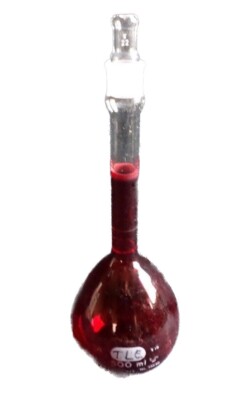Pyrex Custom Glass 500mL Low Actinic Class A Red Volumetric Flask #22 ...
