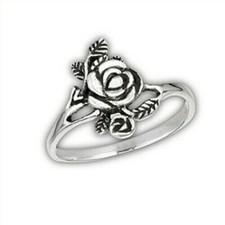 Sterling Silver Rose Ring