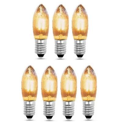 7 Stück E10 8V-55V LED Spitzkerze Glühbirnen Riffelkerzen Schwibbogen Lichter - Bild 1 von 2