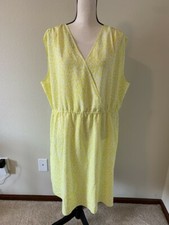NWT KARDASHIAN KURVES Yellow Sleeveless Women Wrap Dress Plus Size 24W