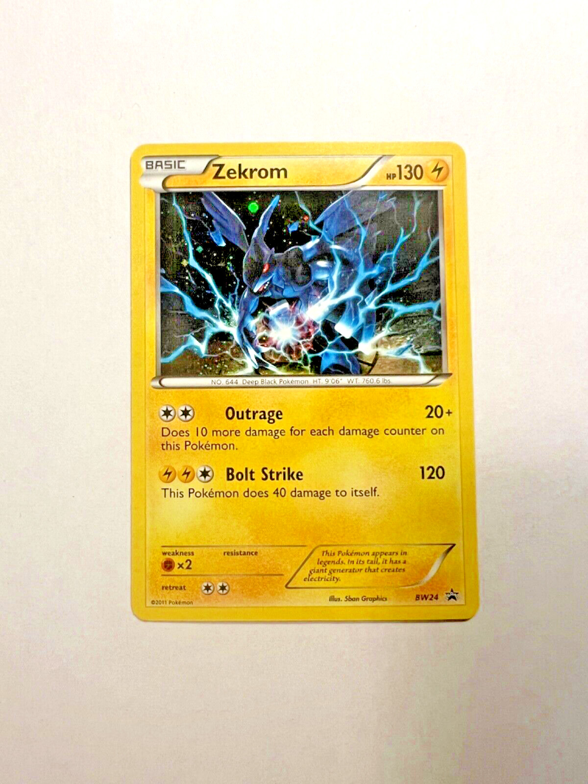 Zekrom Pokemon Card Holographic Black Star Promos BW24 Holo Promo 2011 Rare TCG