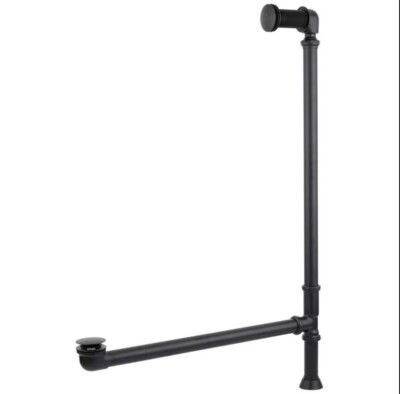 Pop-Up 1-1/2'' Tub Drain - Swivel Head - Standard Overflow - 4-1/4'' Thread -Black