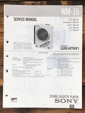 Sony WM-75 Radio Cassette Service Manual Original 