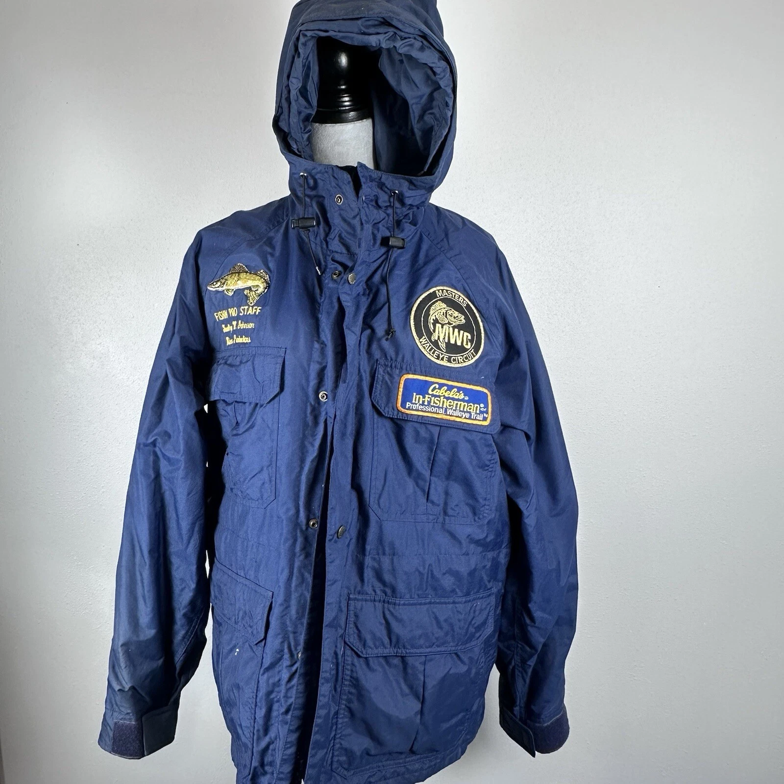 Cabela's Gore-Tex Navy Blue Rain Jacket XL Fishing Pro Employee Master Walleye
Opens in a new window