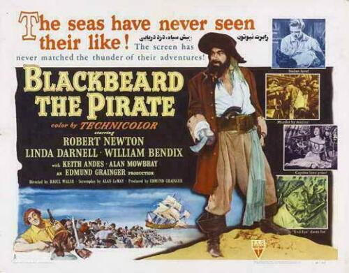398743 Blackbeard the Pirate Film Robert Newton WALL PRINT POSTER DE - Bild 1 von 7