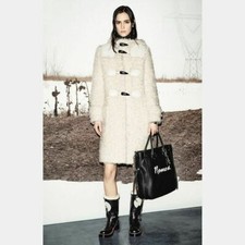 Nwt Coach Runway Fur Rip And Repair Duffle Mohair Blend Off-white Coat, S $1495