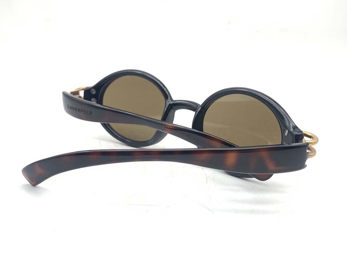 LAGERFELD　ラガーフェルド　サングラス　ヴィンテージ　ゴールドｘべっ甲 Karl Lagerfeld 4131 40 Vintage 90s steampunk antique gold