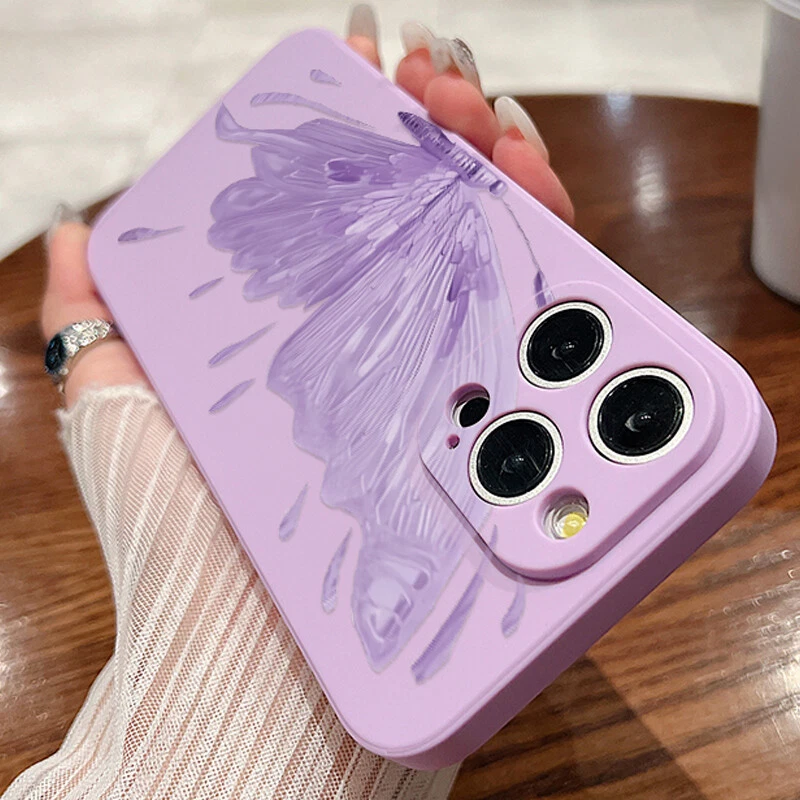 Butterfly Phone Case For iPhone 15 Pro Max 14 13 12 11 8 XR Slim Silicone Cover - Image 2 of 4