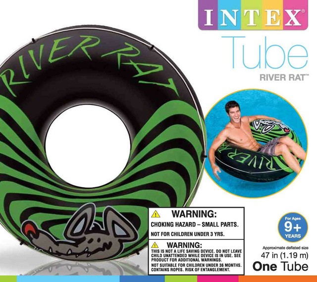 INTEX River Rat Inflatable Floating Tube Raft (Set of 6) & Quick Fill Air Pump for sale online