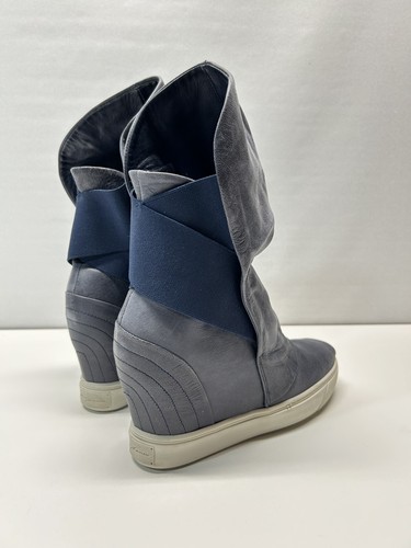 Gabriella Michel Damen Blau Leder Sneaker Boots Peeptoe Verdeckter Keilabsatz Gr. 37 - Bild 11 von 20
