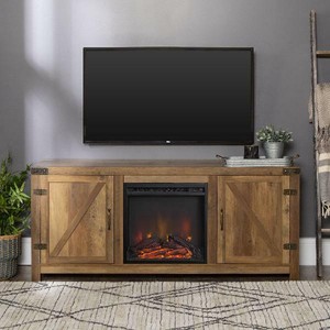 Electric Fireplace 70 Tv Stand Entertainment Media Center Wood