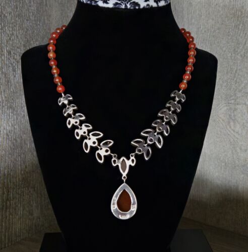 NICKY BUTLER RAJ LIMITED EDITION 925 Sterling Silver Designer Necklace Carnelian - Picture 7 of 23