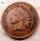 1909 Indian Head Penny Cent - Almost Uncirculated (AU) - Better Date #I615