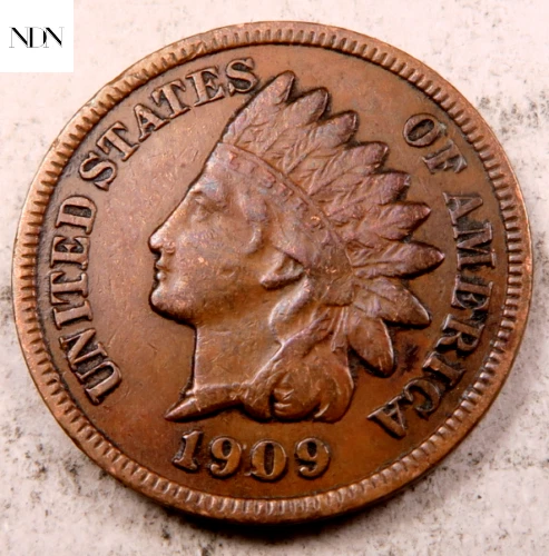 1909 Indian Head Penny Cent - Almost Uncirculated (AU) - Better Date #I615
