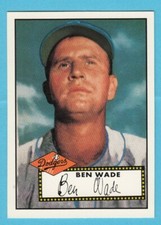 1952 Topps Baseball Reprint # 389 Ben Wade -- Brooklyn Dodgers -- Box 733