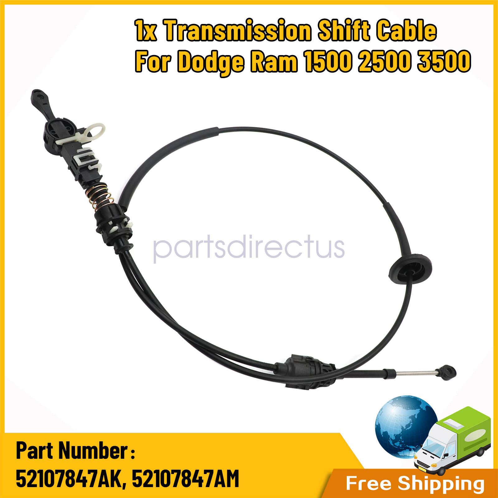 Dodge Ram 1500 2500 3500 Transmission Gear Shift Control Cable 52107847AM