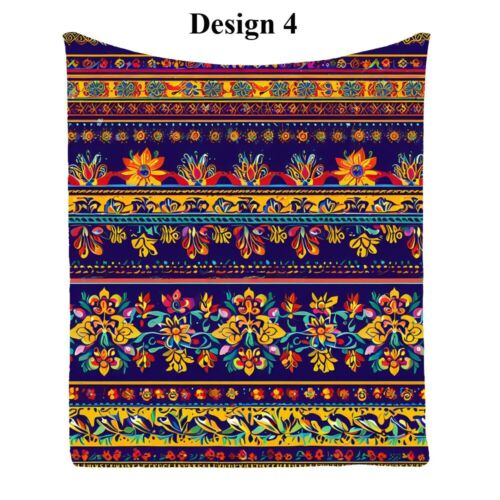 Ethnic Flower Geometric Warm Bedspread Sofa Throw Blanket Holiday Birthday Gift - Picture 13 of 18