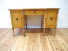 Biedermeier Schreibtisch Kirschbaum Intarsien 1900 Schellack frisch restauriert