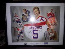 Rod Langway Hall of Fame Night Signed Poster& Card
