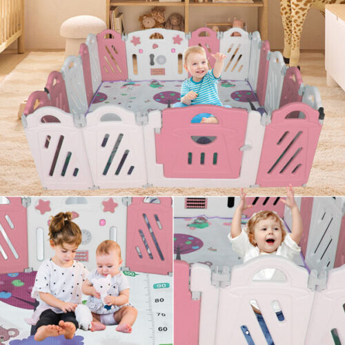 20+2 Panel Baby Playpen,Foldable Playard for Baby and Kids,Adjustable Shape Play