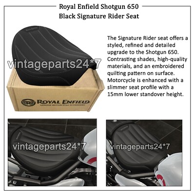 Original Royal Enfield Shotgun 650  Signature Vordersitz, Schwarz 
