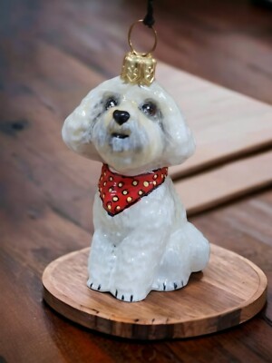 Joy To The World Collectibles Bichon Frise Puppy with Bandana Ornament Poland