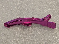 Hair Sectioning Clip Alligator Croc Hair Clip Long Metallic Pink