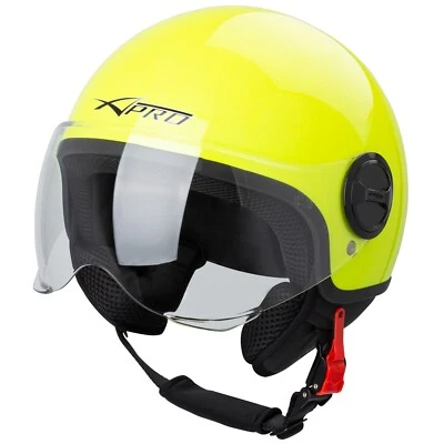A-PRO SRL Casco Jet Demi Urban Moto Omologato ECE 22-06 Avio Scooter SonicMoto Fluo