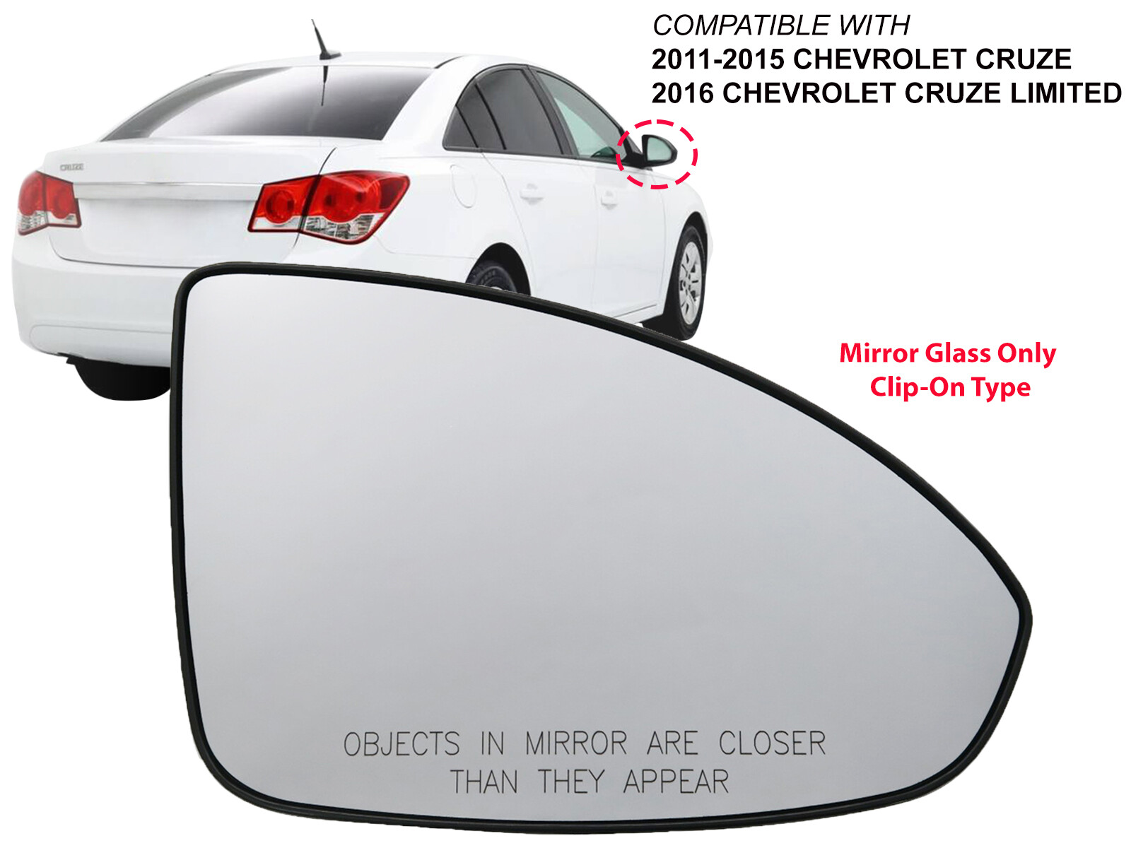 2017 Chevy Cruze Grille Passenger Side Mirror Glass With Backing Plate For Chevy Cruze 2011-2016 - RH Replacement 2017 Chevy Cruze Headlight Assembly - Foto 7