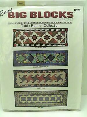 Set of 2 Easy Big Blocks Table Runner Pattern Books
