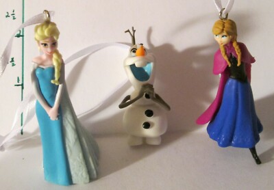 Disney Frozen Elsa Anna & Olaf 3 Piece Set Artesian Ornament