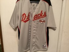 ARIZONA DIAMONDBACKS XL ADULT DYNASTY GRAY JERSEY, SEWN/