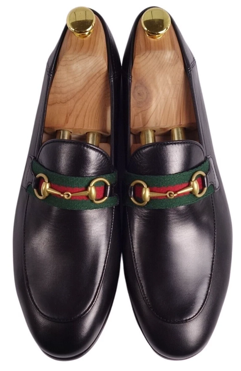 Mocassins GUCCI Horsebit Sherry Line chaussures en cuir noir fabriqués en Italie pointure 40 US6,5