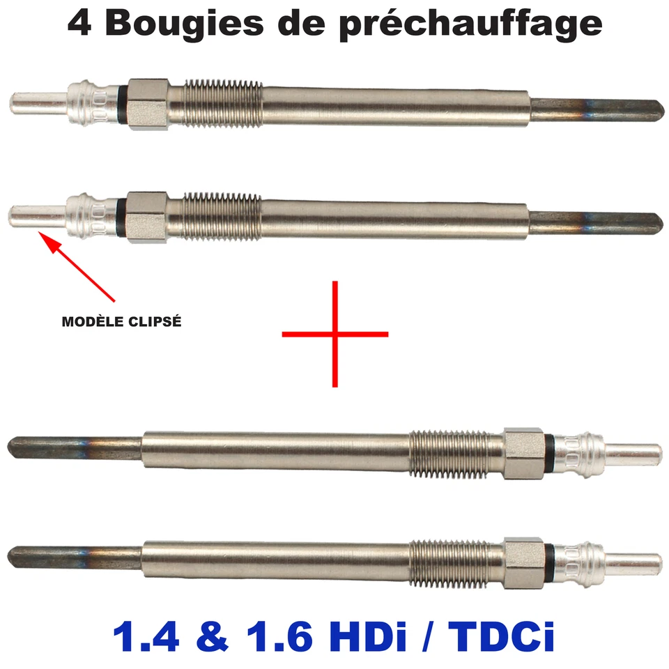 4 Bougie de Préchauffage pour PEUGEOT 107 1007 206 207 307 308 407 1.4 1.6 Hdi - Photo 2/4