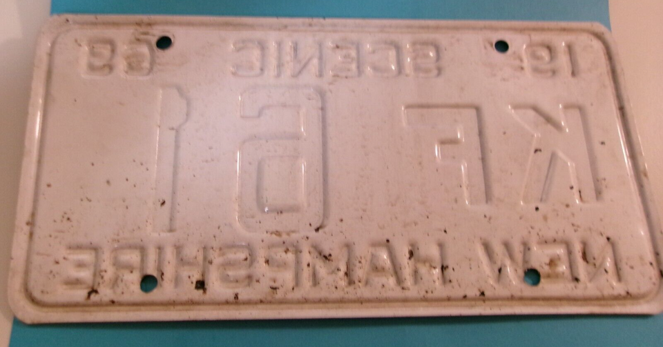 Vintage "SCENIC" New Hampshire 1969 license plate KF 61 STEAMPUNK eBay