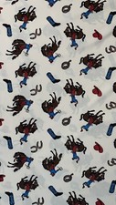 Cowboy Rodeo Stretch Novelty Western Fabric Approx 100x60