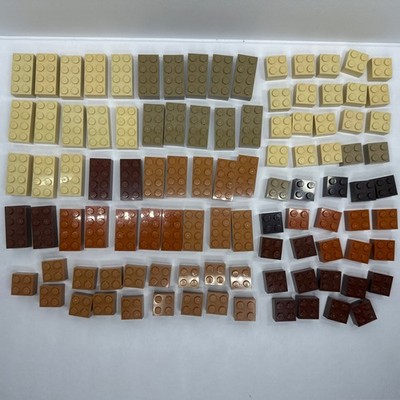 Lego Bricks Building Blocks 2x2 & 2x4 Stud Parts Lot Of 100 Assortment Of Colors
