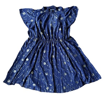 Torrid WB Harry Potter Mini Chiffon Flutter Sleeve Dress Navy Gold Size 3X 22-24